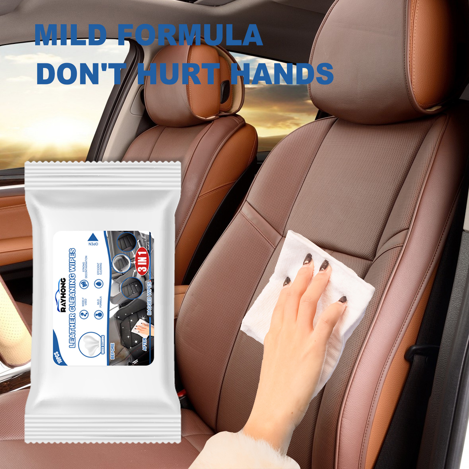 Car Leather Cleaning Wipes, Se - Dirt Brush Interior avaliação e preço