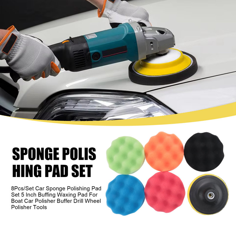 ABJA-8Pcs/Set Car Sponge Polis - Polish Pad Set Buffer avaliação e preço