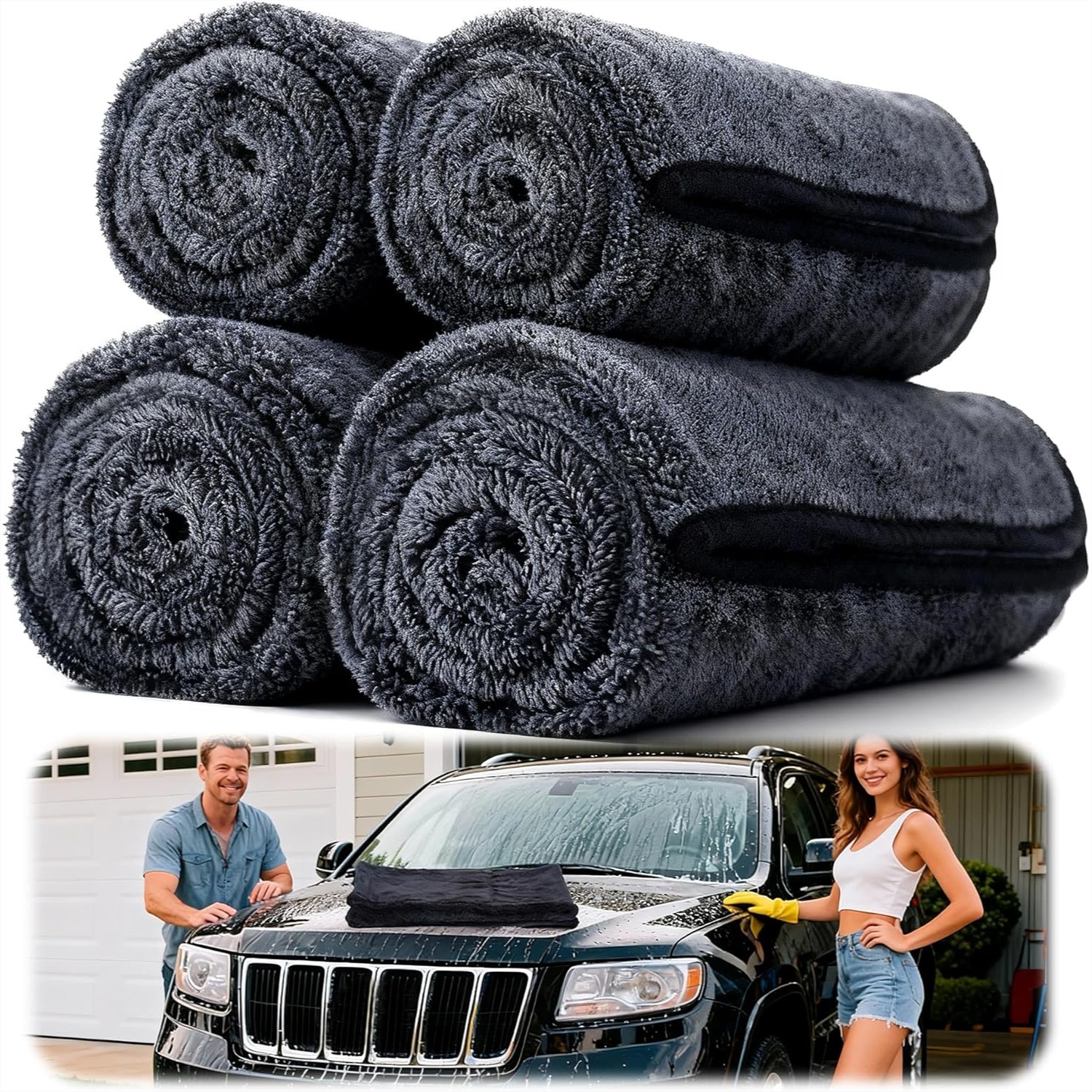 4PCS Microfiber Car Drying Tow - Microfiber Towel Detailing avaliação e preço