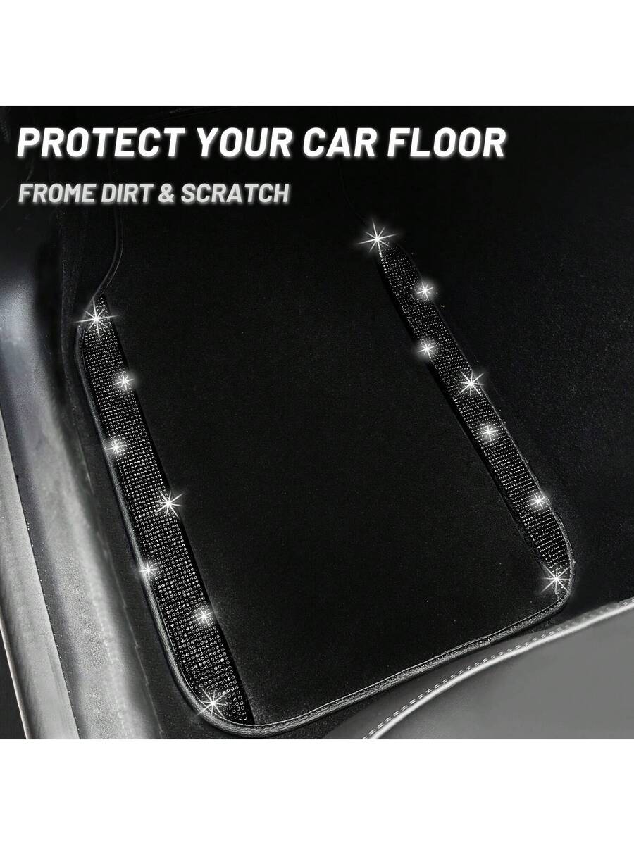 Bling Car Floor Mats Set With  - Dirt Brush Interior avaliação e preço