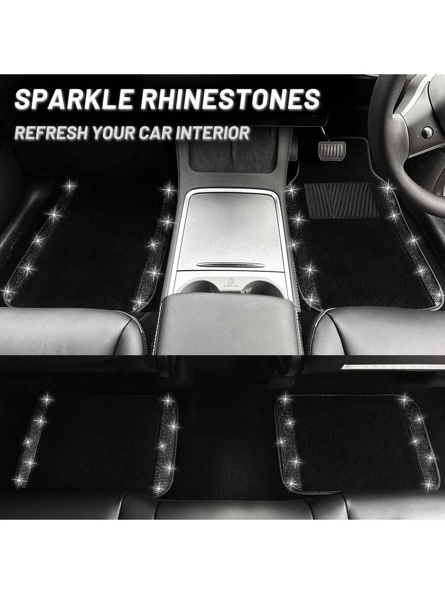 Bling Car Floor Mats Set With  - Dirt Brush Interior avaliação e preço