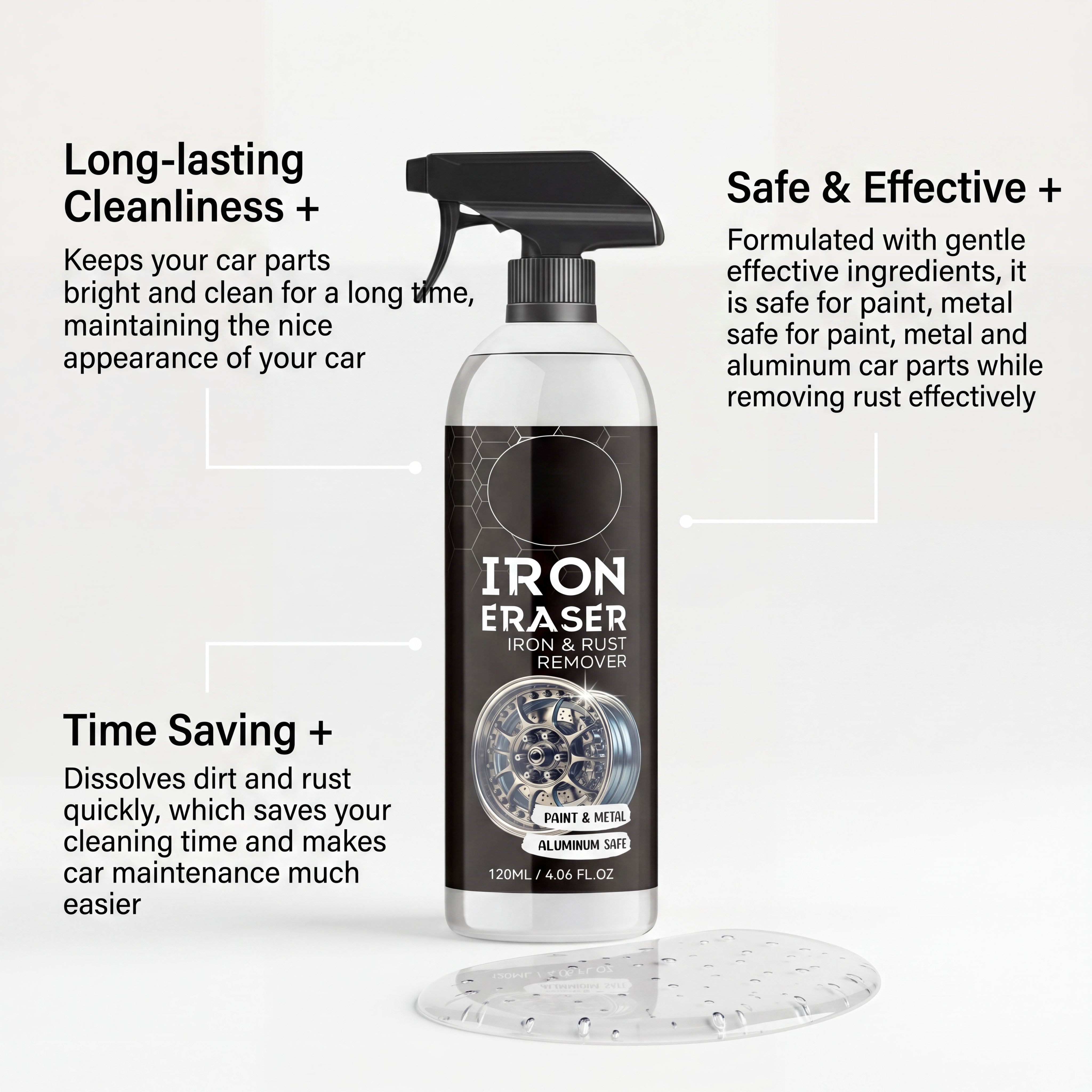 Car Rust Remover Spray Powerfu - Wheel Cleaner Alloy avaliação e preço