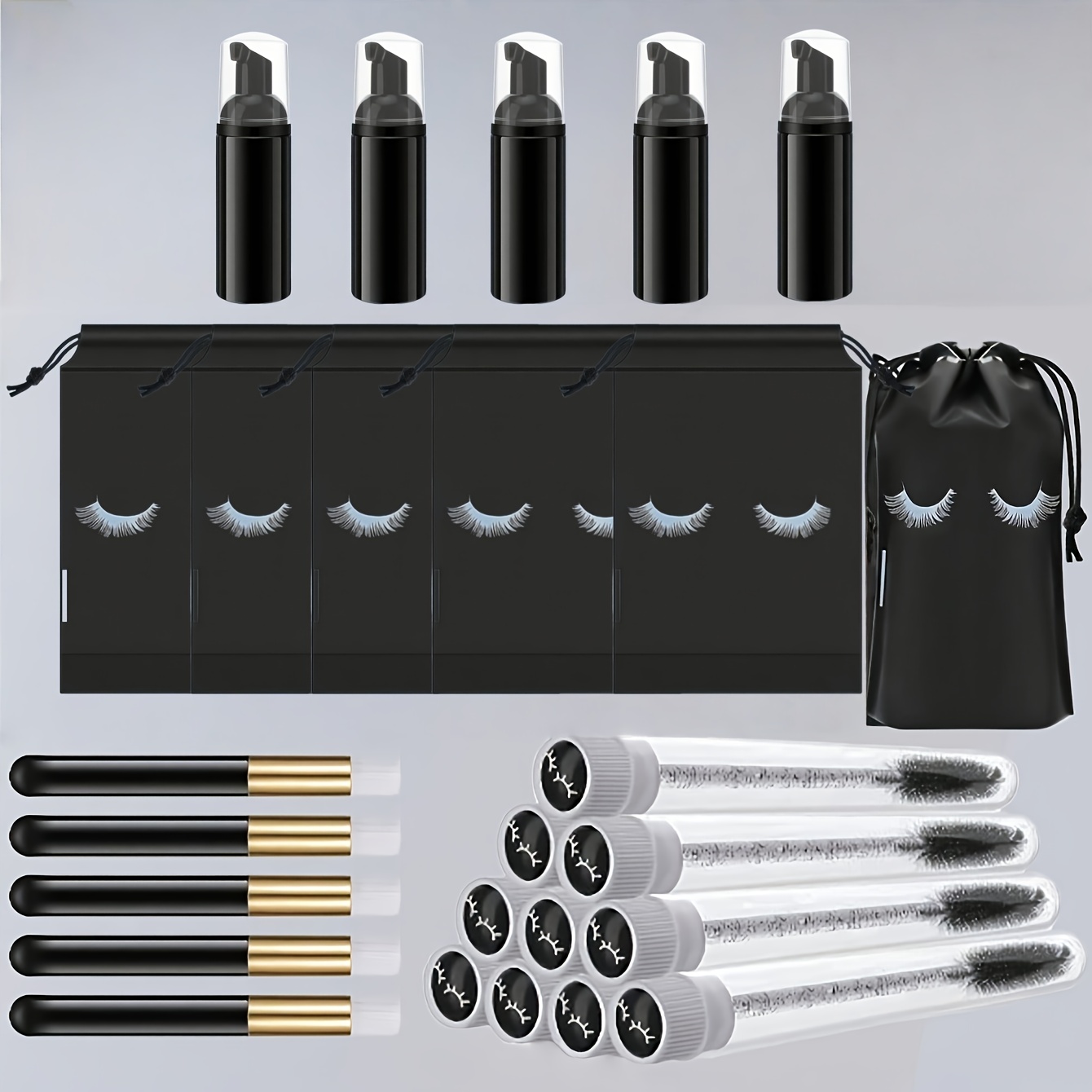 20Pcs Lash Care Kit - 5 Foam P - Detailing Brush Set avaliação e preço
