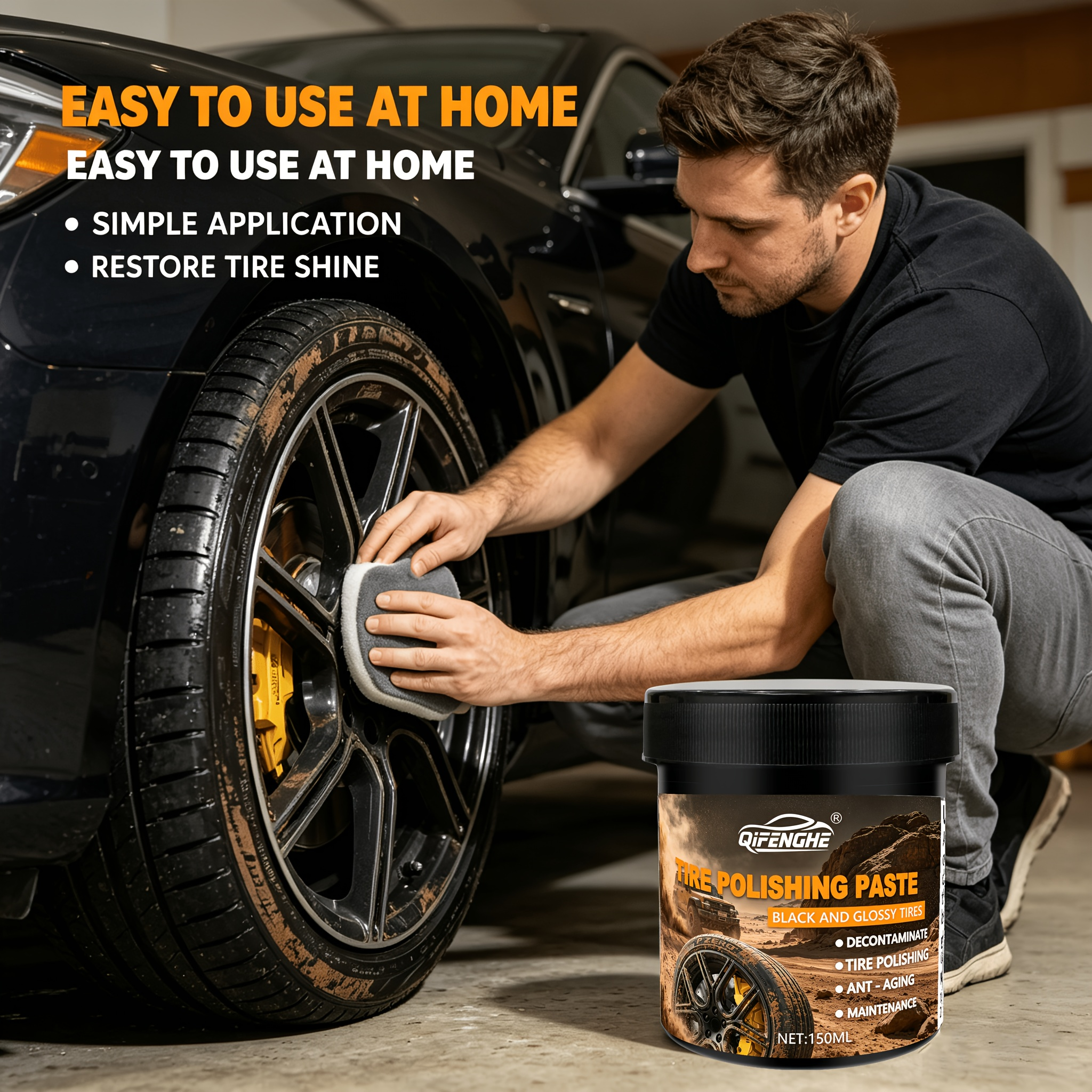 Car Tire Polish Paste Kit - Hi - Wax Applicator Pad avaliação e preço