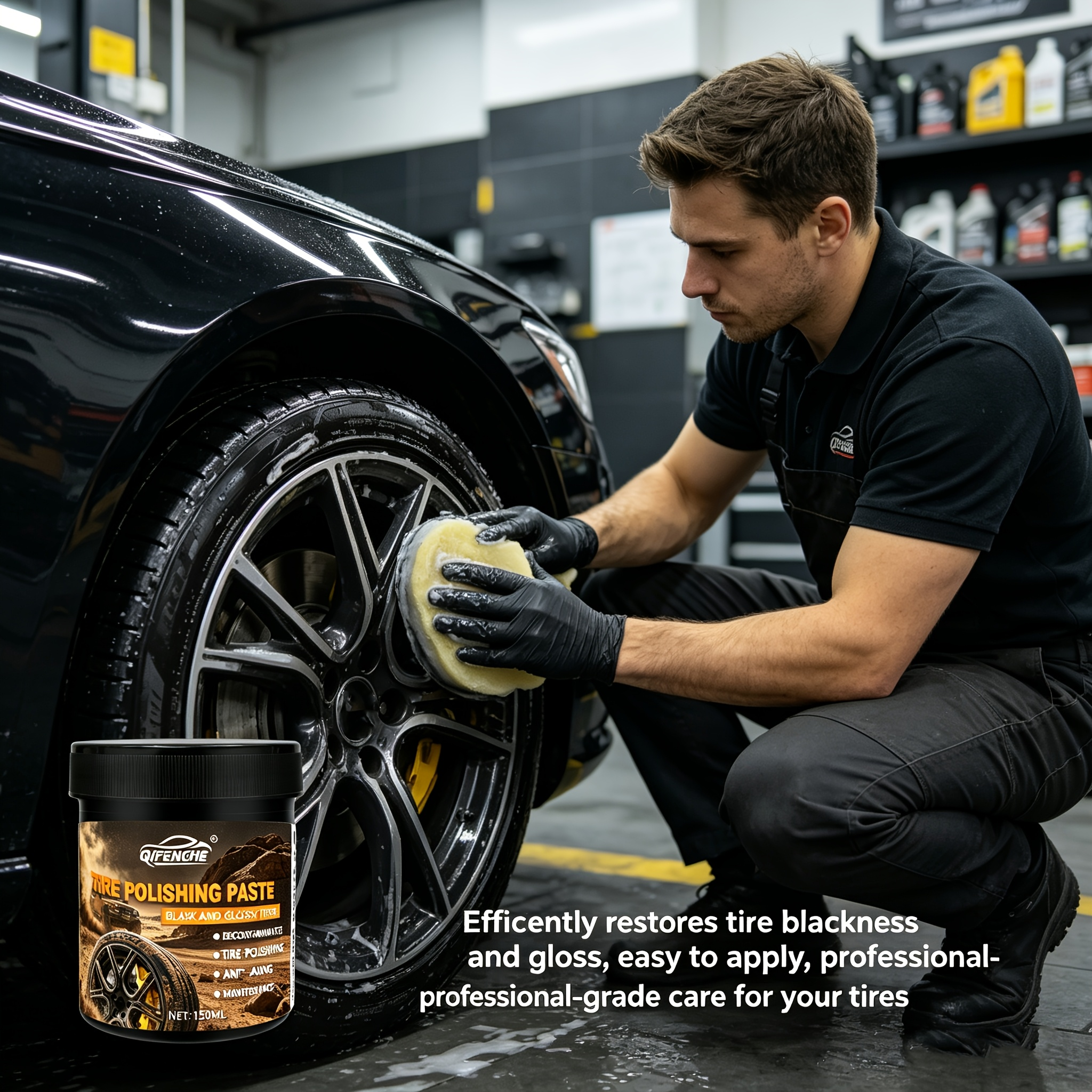 Car Tire Polish Paste Kit - Hi - Wax Applicator Pad avaliação e preço