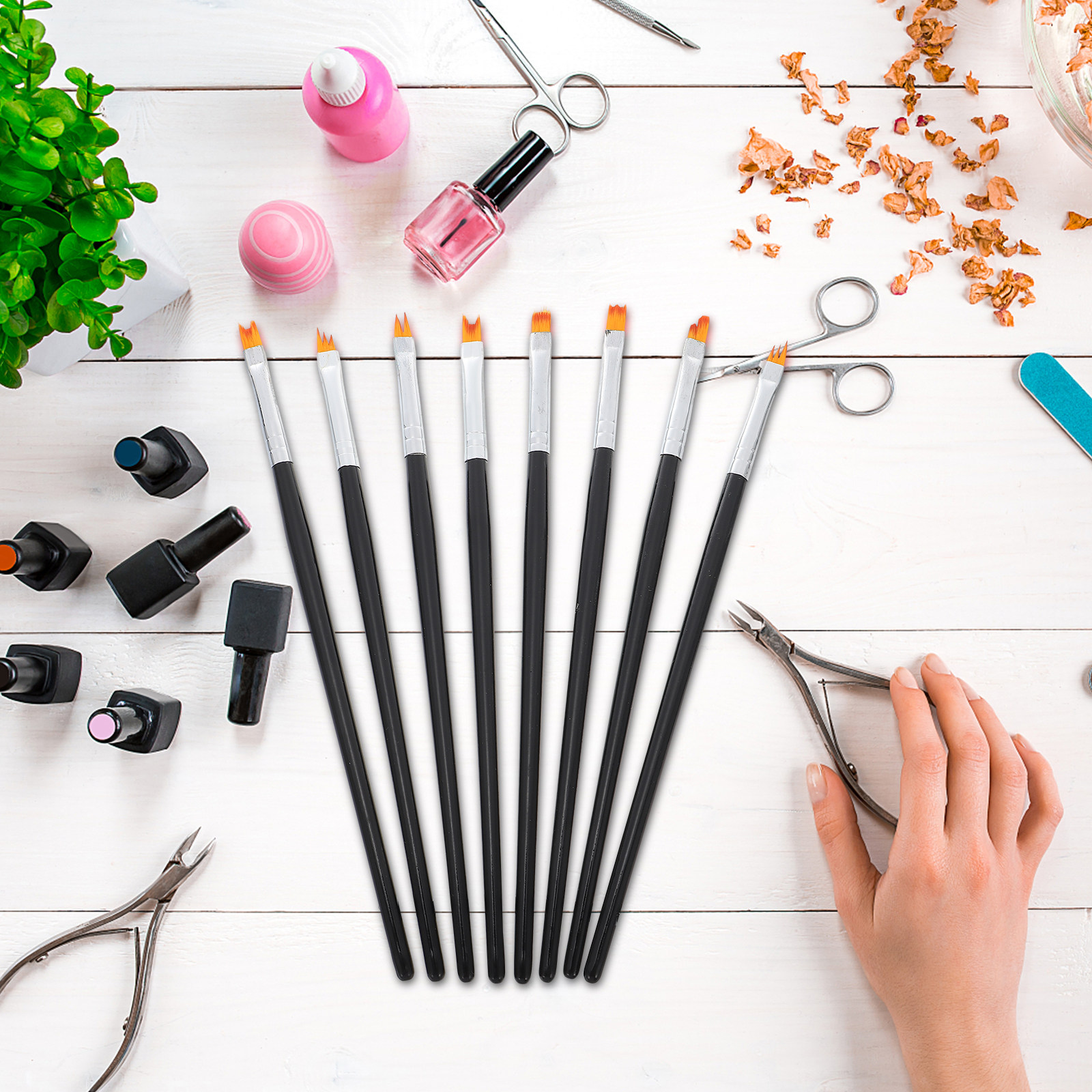 8Pcs Nail Painting Brushes Set - Detailing Brush Set avaliação e preço