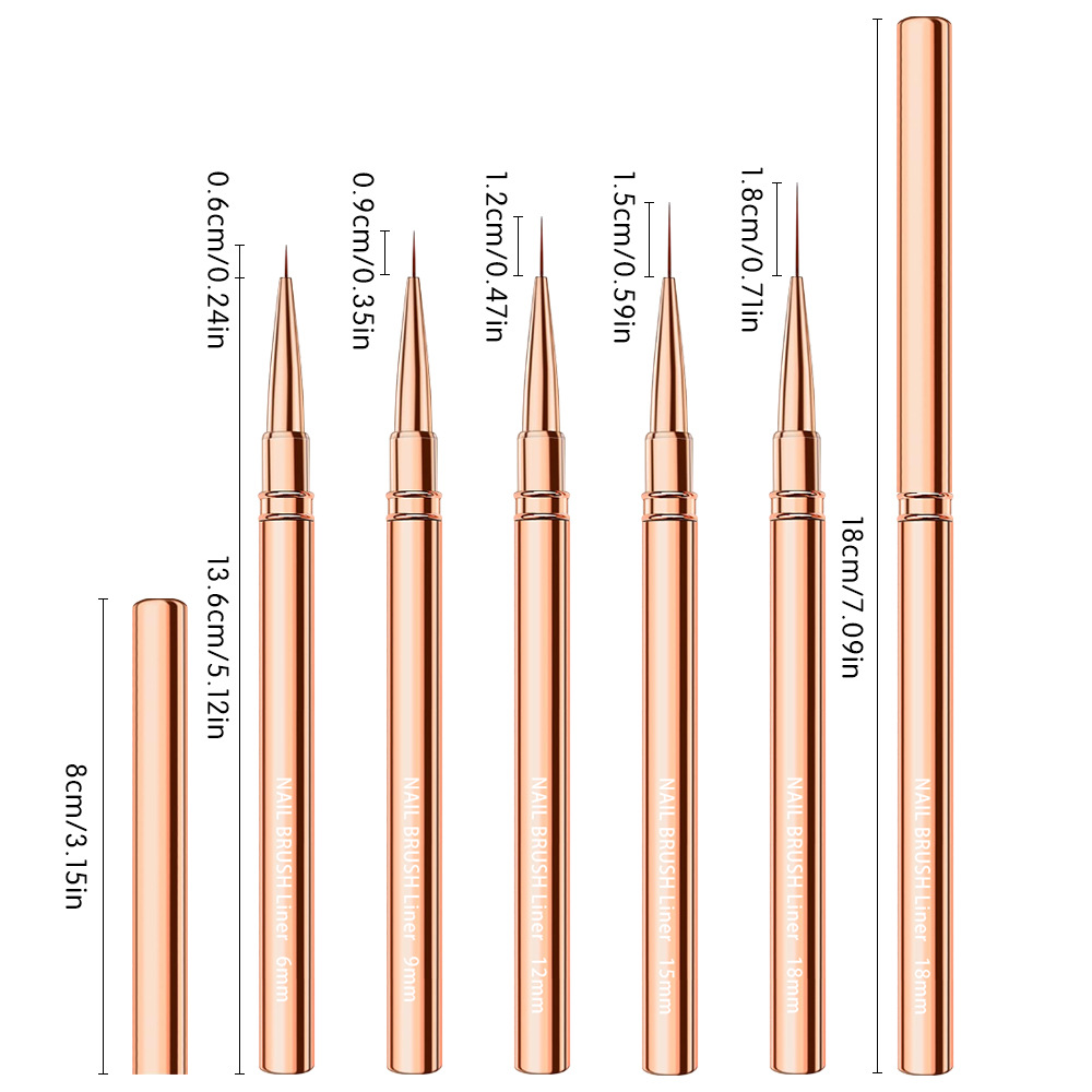 1/3/5pcs Nail Art Liner Brushe - Detailing Brush Set avaliação e preço