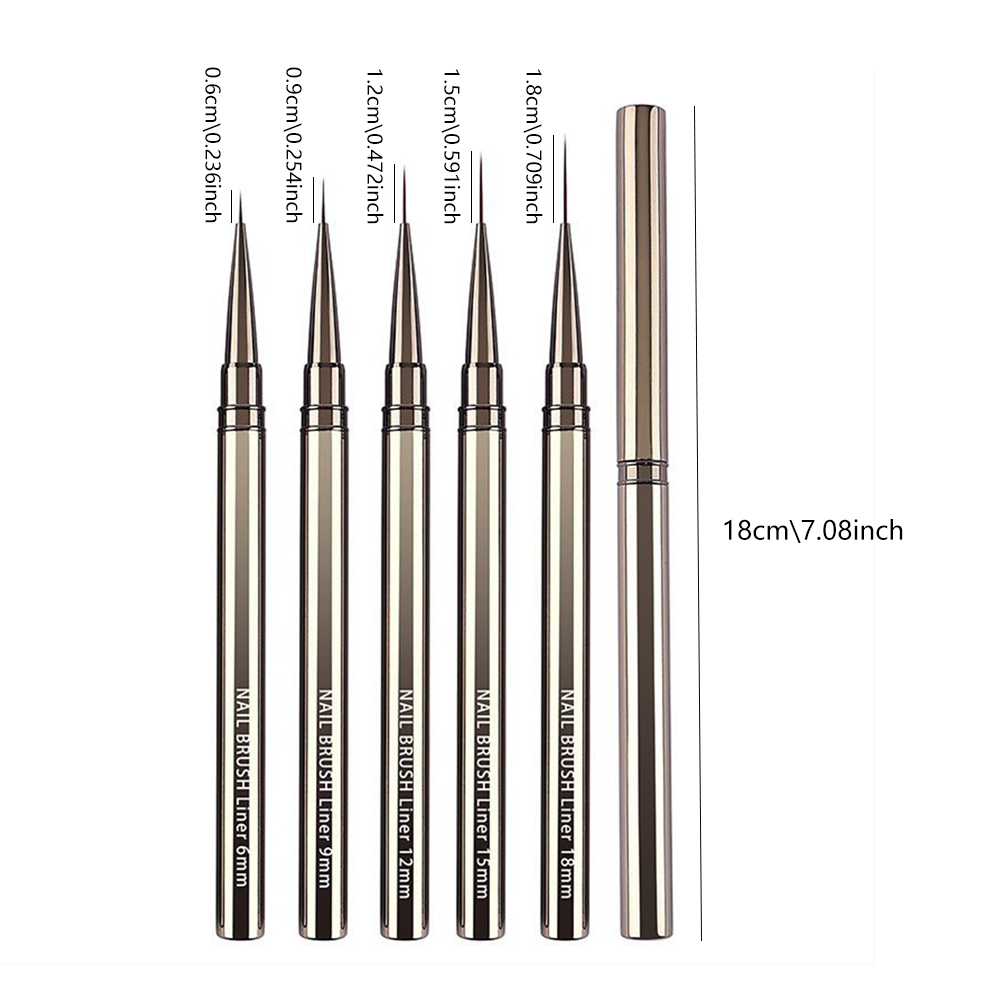 5-Piece Professional Nail Art  - Detailing Brush Set avaliação e preço