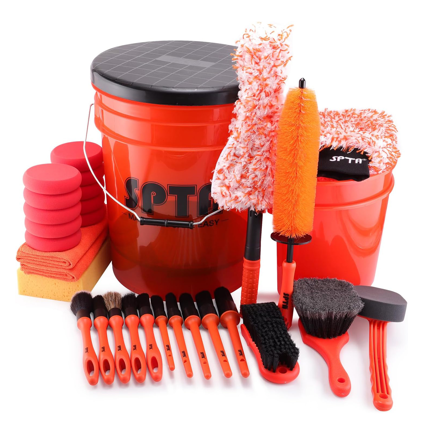 SPTA 33Pcs Car Wash 20L Bucket - Interior Detailing Kit avaliação e preço