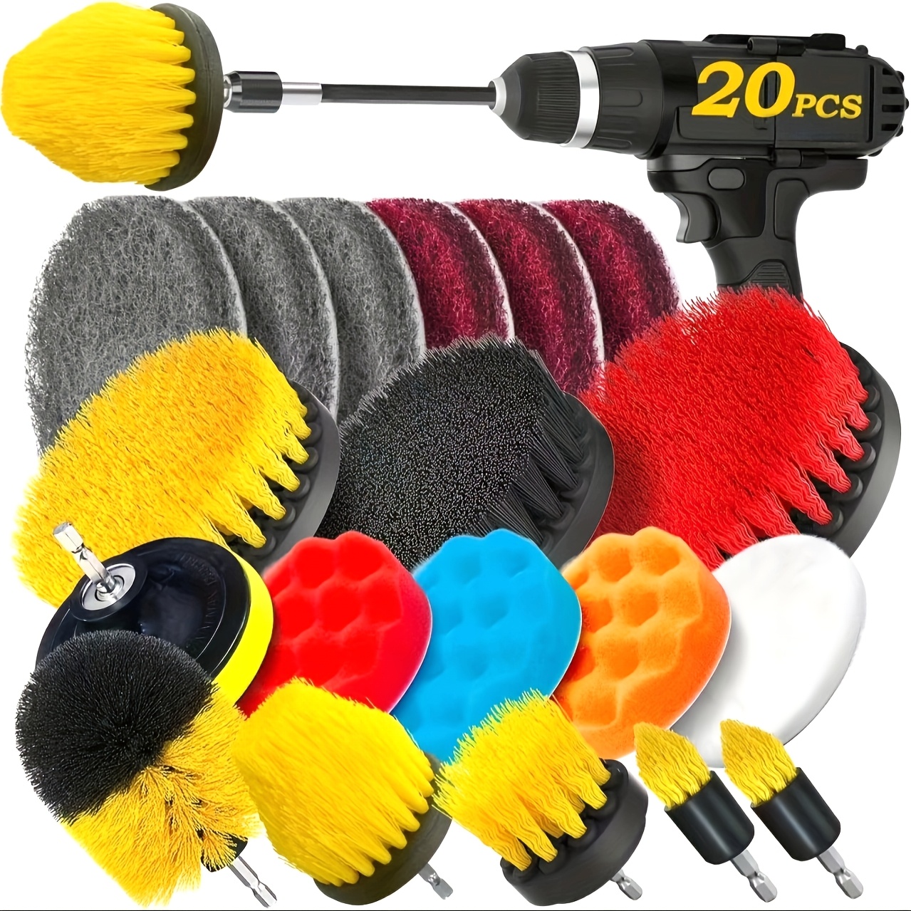 20Pack Drill Brush Attachments - Car Cleaning Brush avaliação e preço