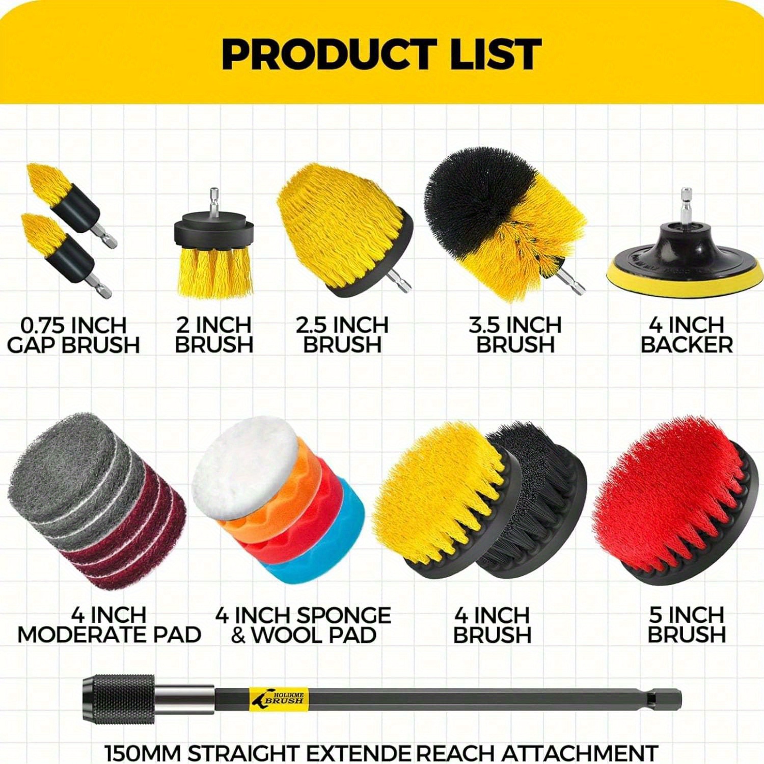 20Pack Drill Brush Attachments - Car Cleaning Brush avaliação e preço