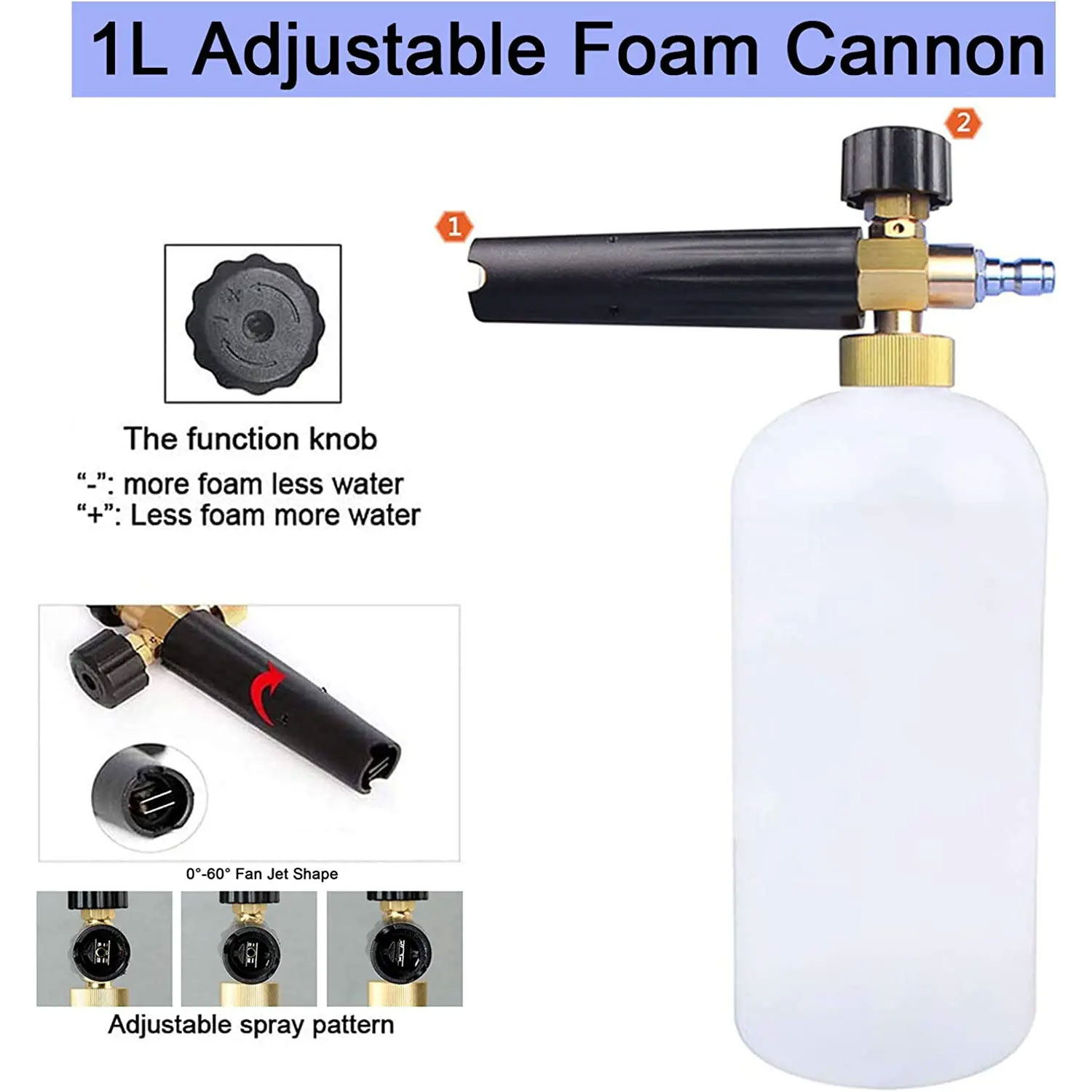 Snow Foam Cannon with 1/4 Inch - Foam Cannon Car Wash avaliação e preço