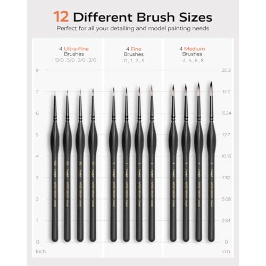 Detail Paint Brushes Set, 12 P - Detailing Brush Set avaliação e preço