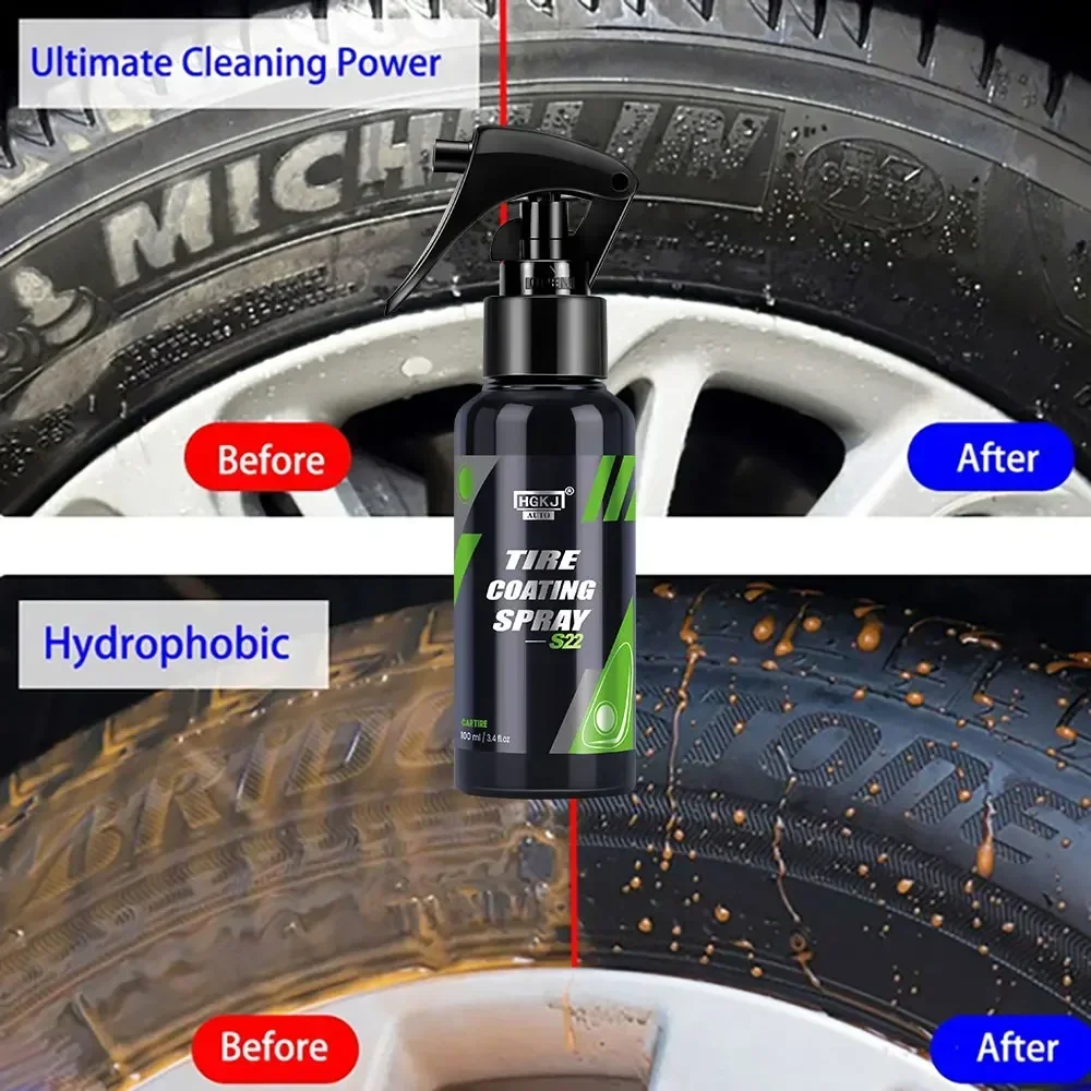 HGKJ S22 Car Tire Gloss Spray, - Tire Shine Spray Sealant avaliação e preço