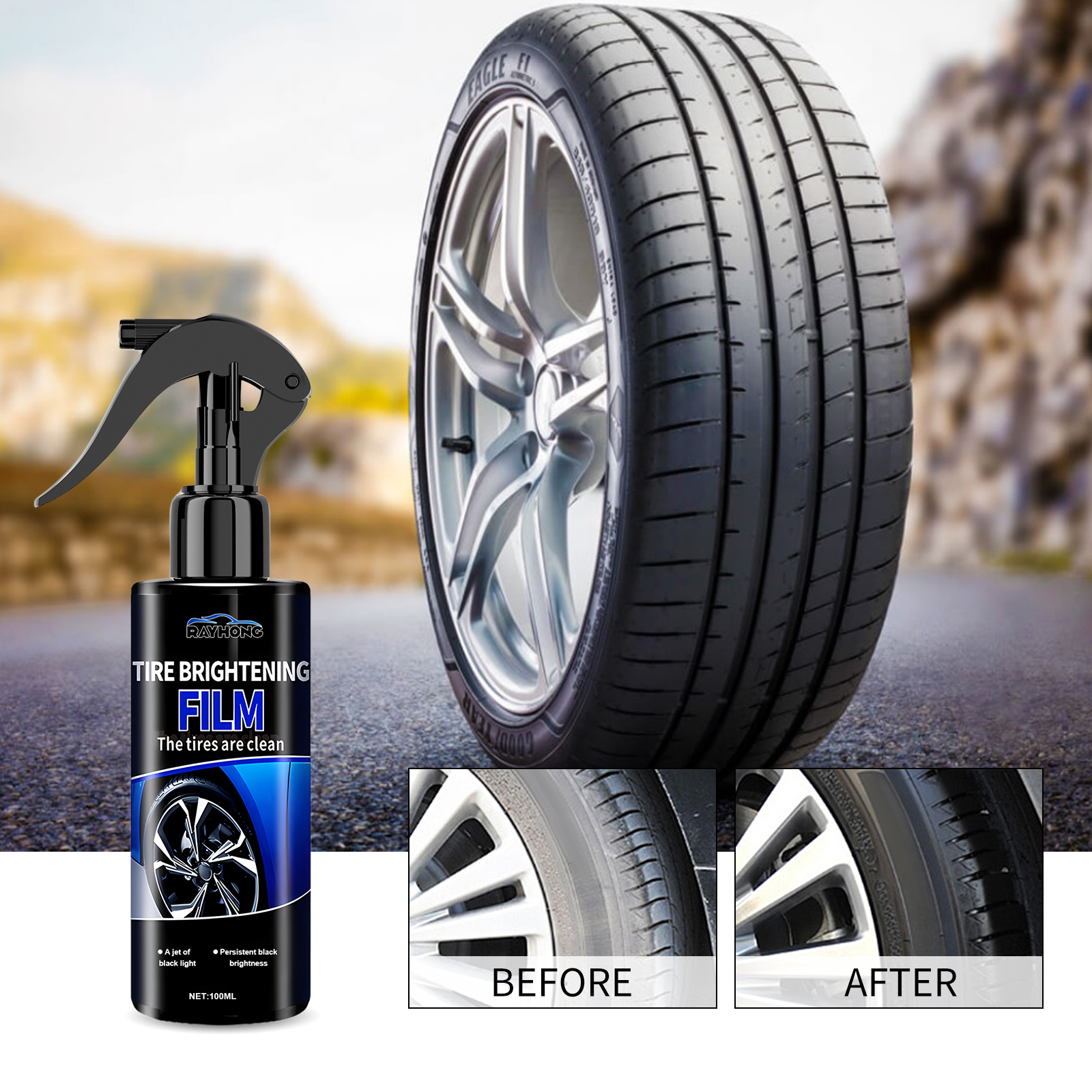 Car Tire Shine Coating Spray C - Tire Shine Spray Sealant avaliação e preço