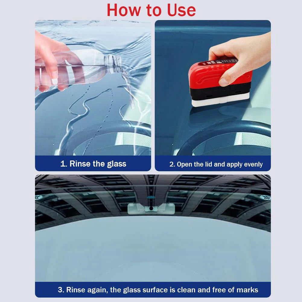 Car Glass Oil Film Remover Aut - Car Cleaning Brush avaliação e preço